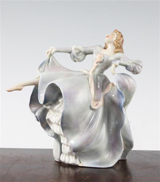 A rare Wade Art Deco underglaze porcelain figure of Fay, c.1938, 16.5cm